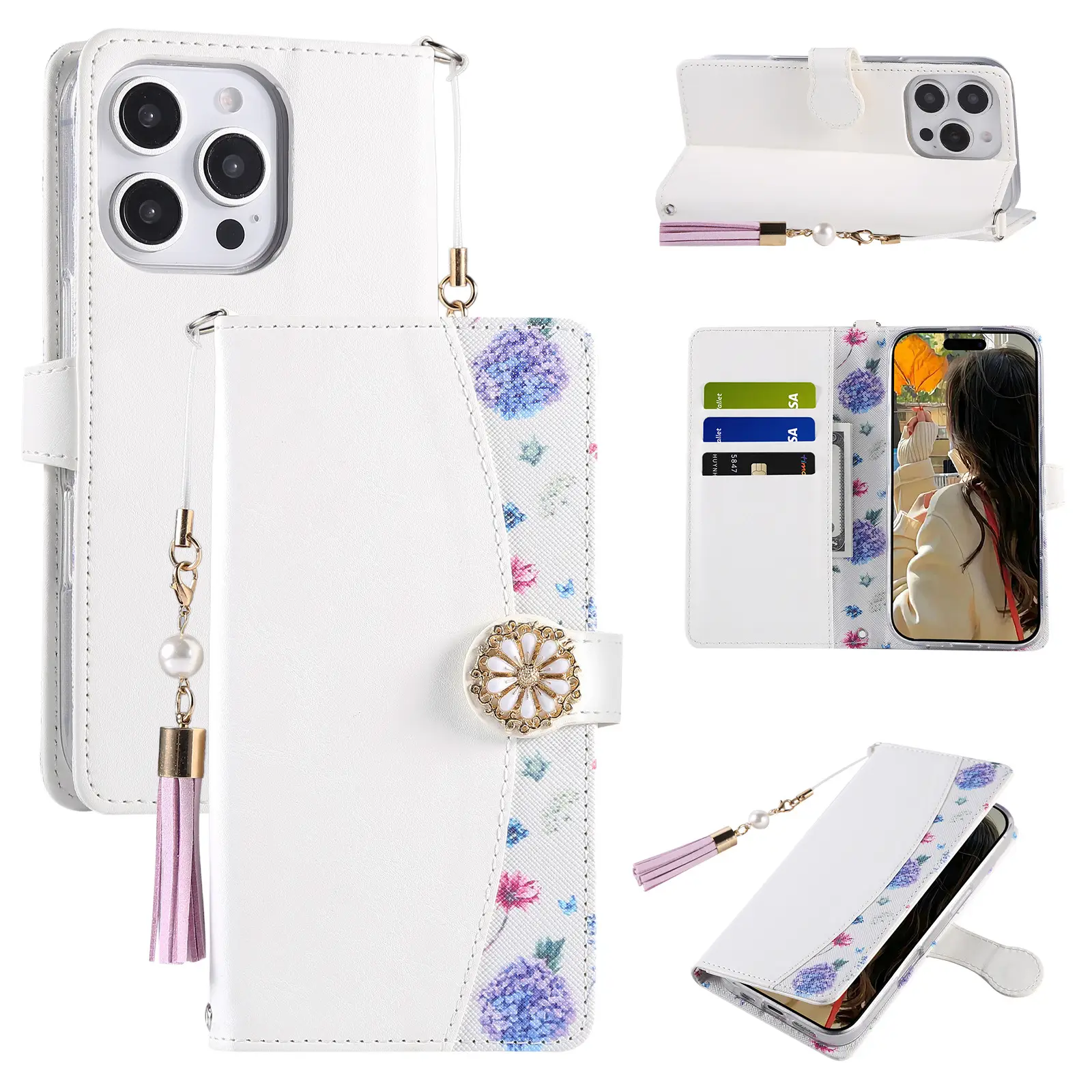 17 Pro iPhone 15 Card Slot Leather Flip Case - Image 2