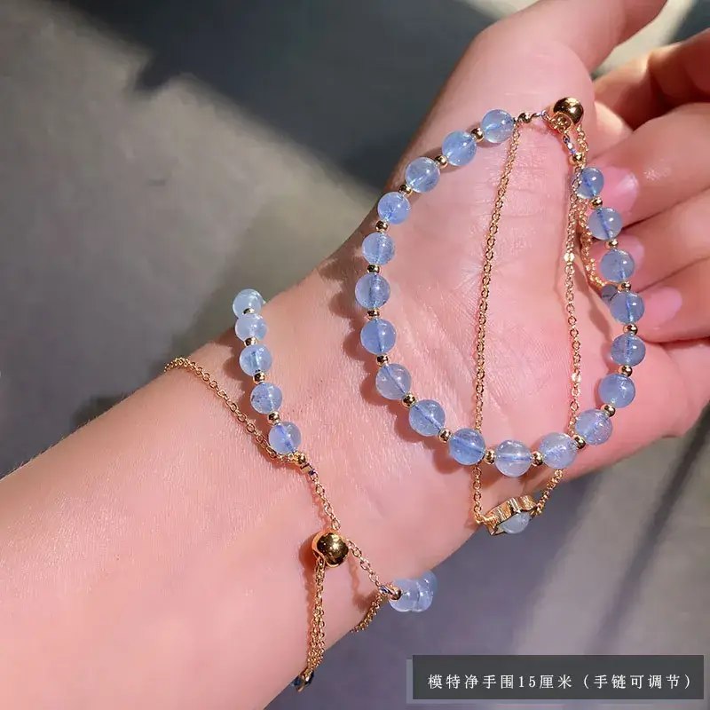 Jingyao Ice Blue Double Layer Bracelet with Multi Circles - Image 4