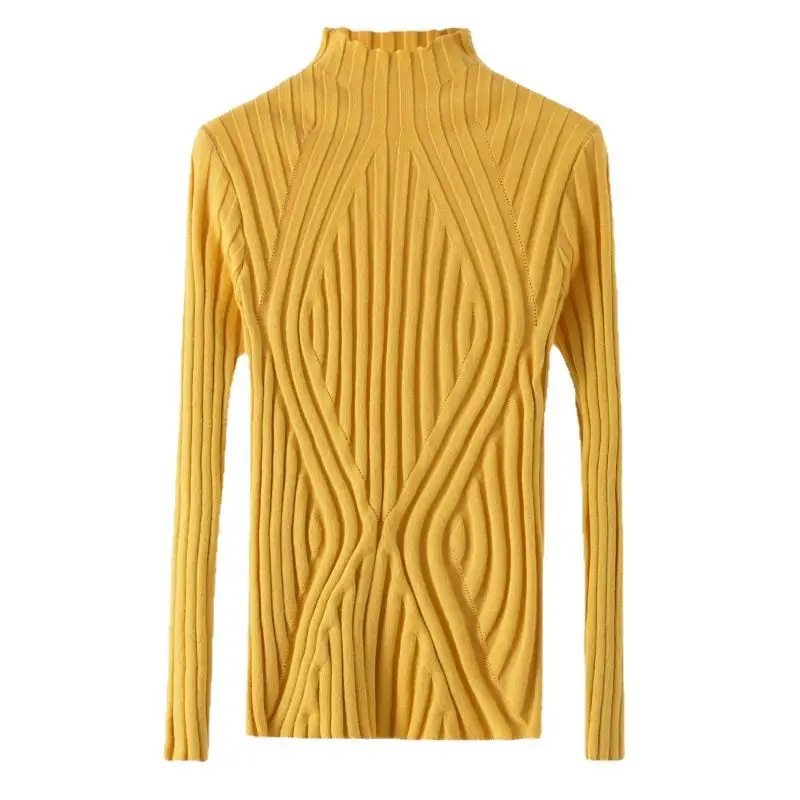 Women Knitted Half Turtlenege Sweater Shirt Multi Color - Image 12