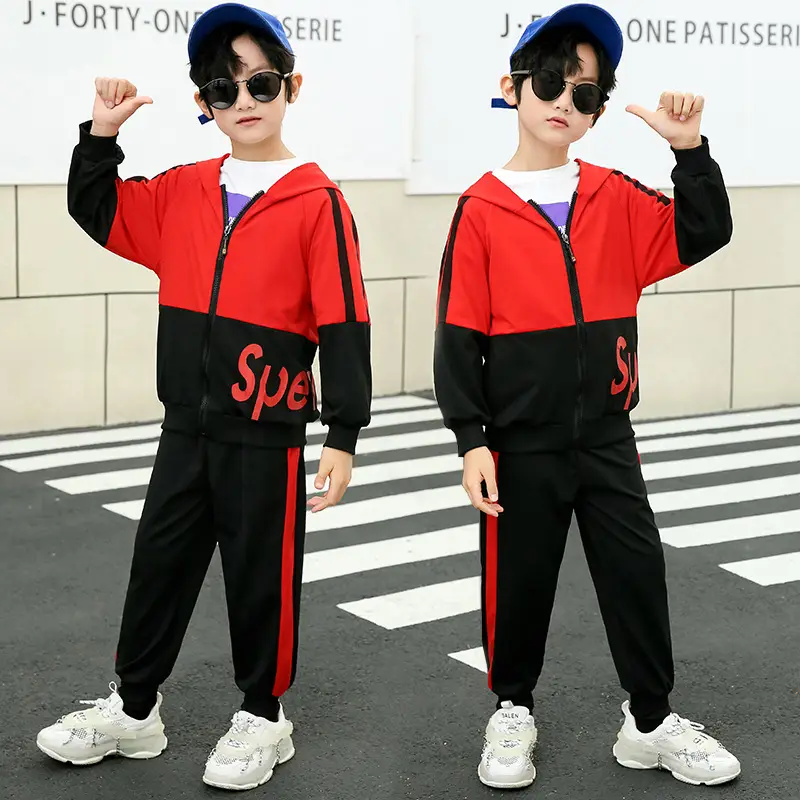 Kids Korean Style 2-Piece Track Suit Yellow Black Medium Large - Image 6