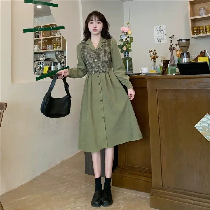 Long Sleeve Black Organza Dress Women Spring Autumn Stitching Square Collar - Image 8