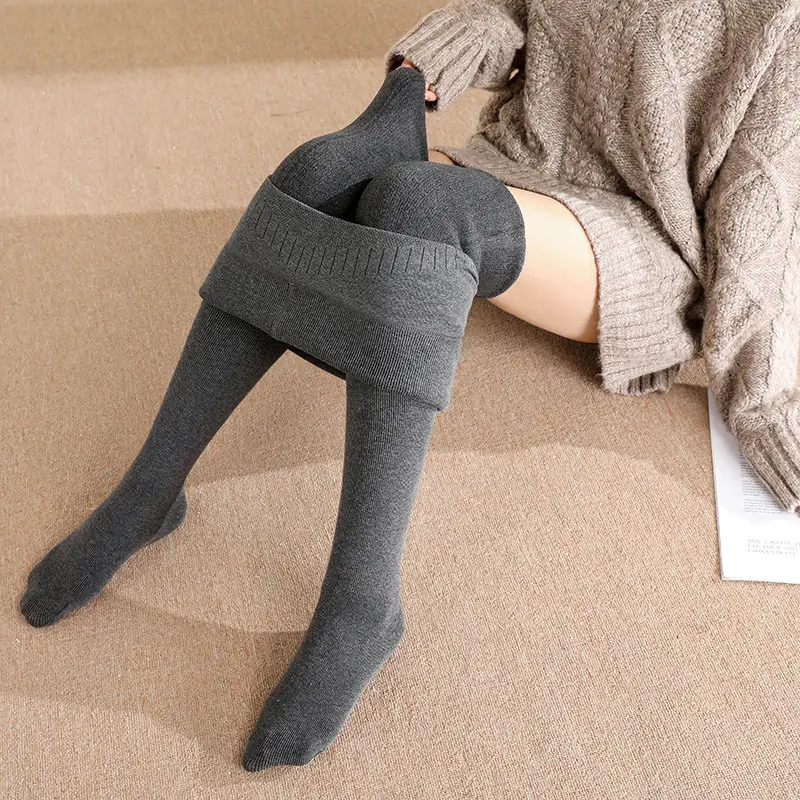 Women Grey Fleece Leggings Slim Fit Winter Warm — feature 14