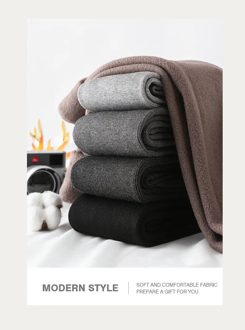Women Grey Fleece Leggings Slim Fit Winter Warm — feature 6