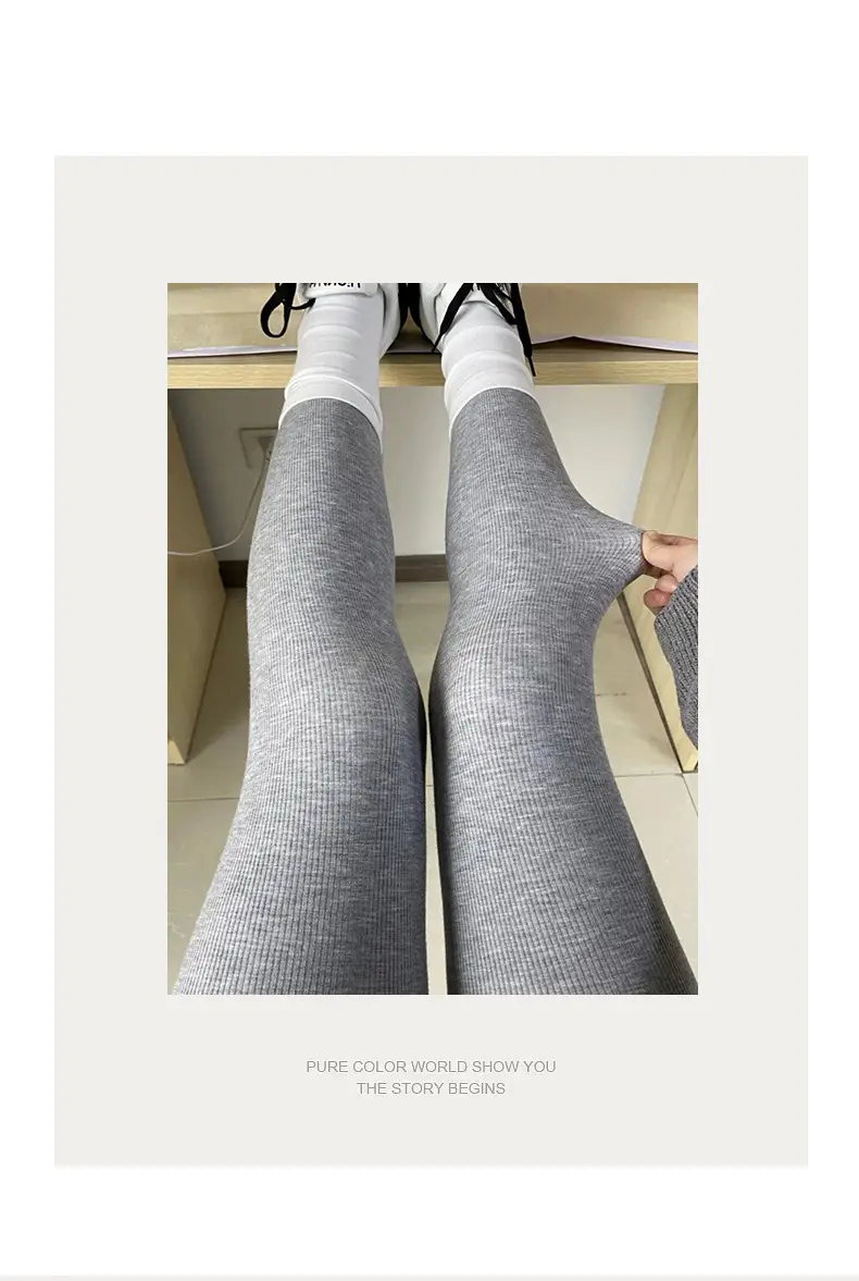 Women Grey Fleece Leggings Slim Fit Winter Warm — feature 9