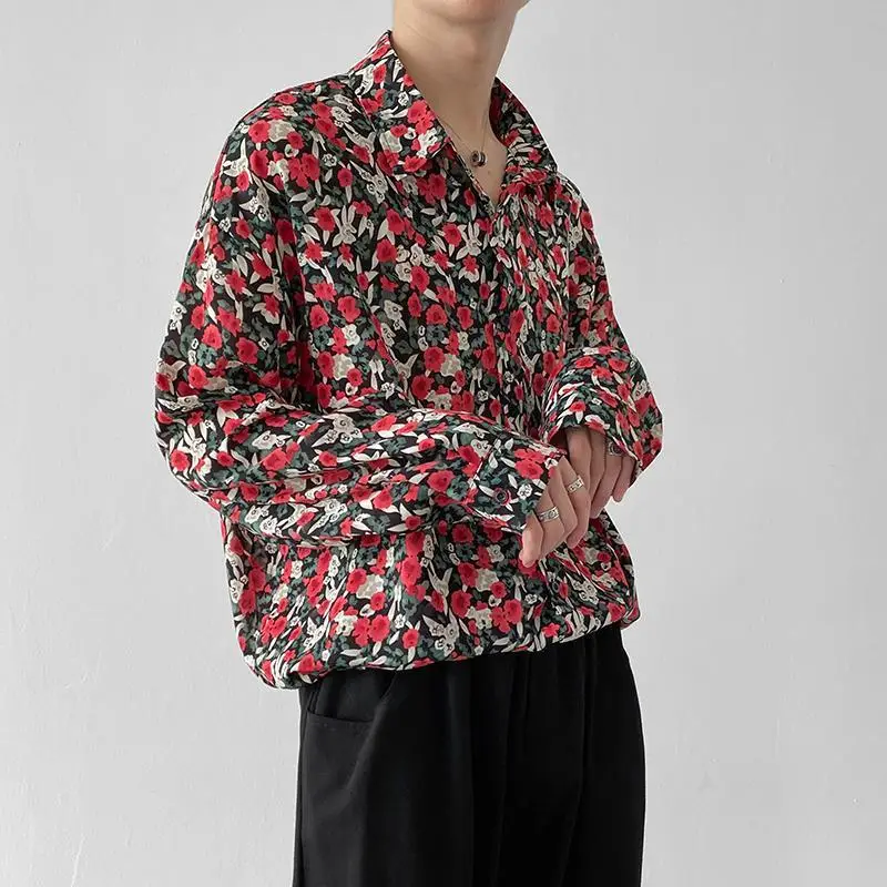Men's Long Sleeve Floral Shirt Spring Autumn Wear