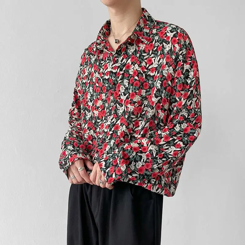 Men's Long Sleeve Floral Shirt Spring Autumn Wear