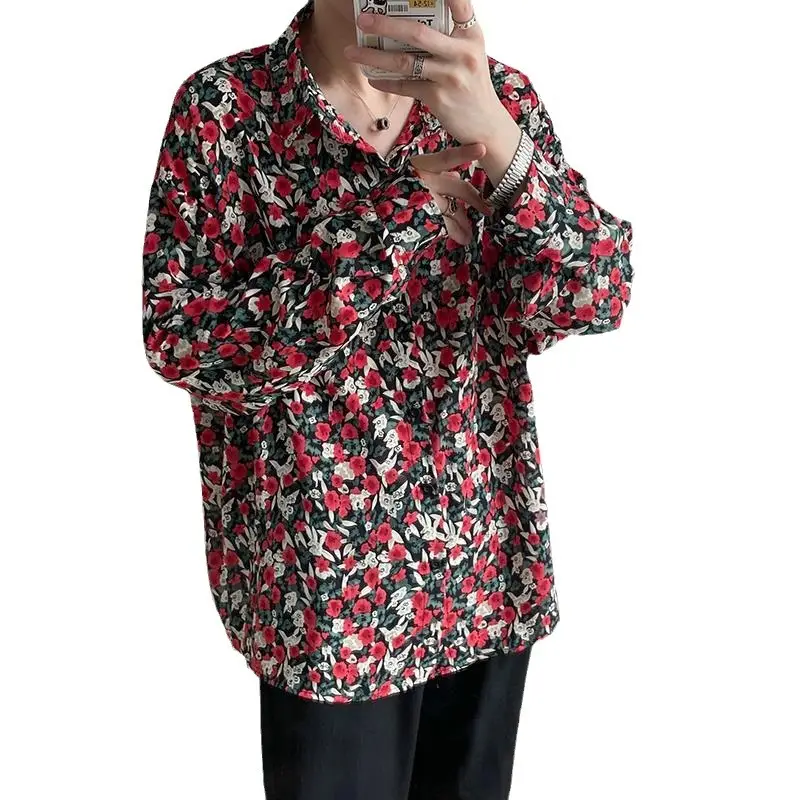 Men's Long Sleeve Floral Shirt Spring Autumn Wear