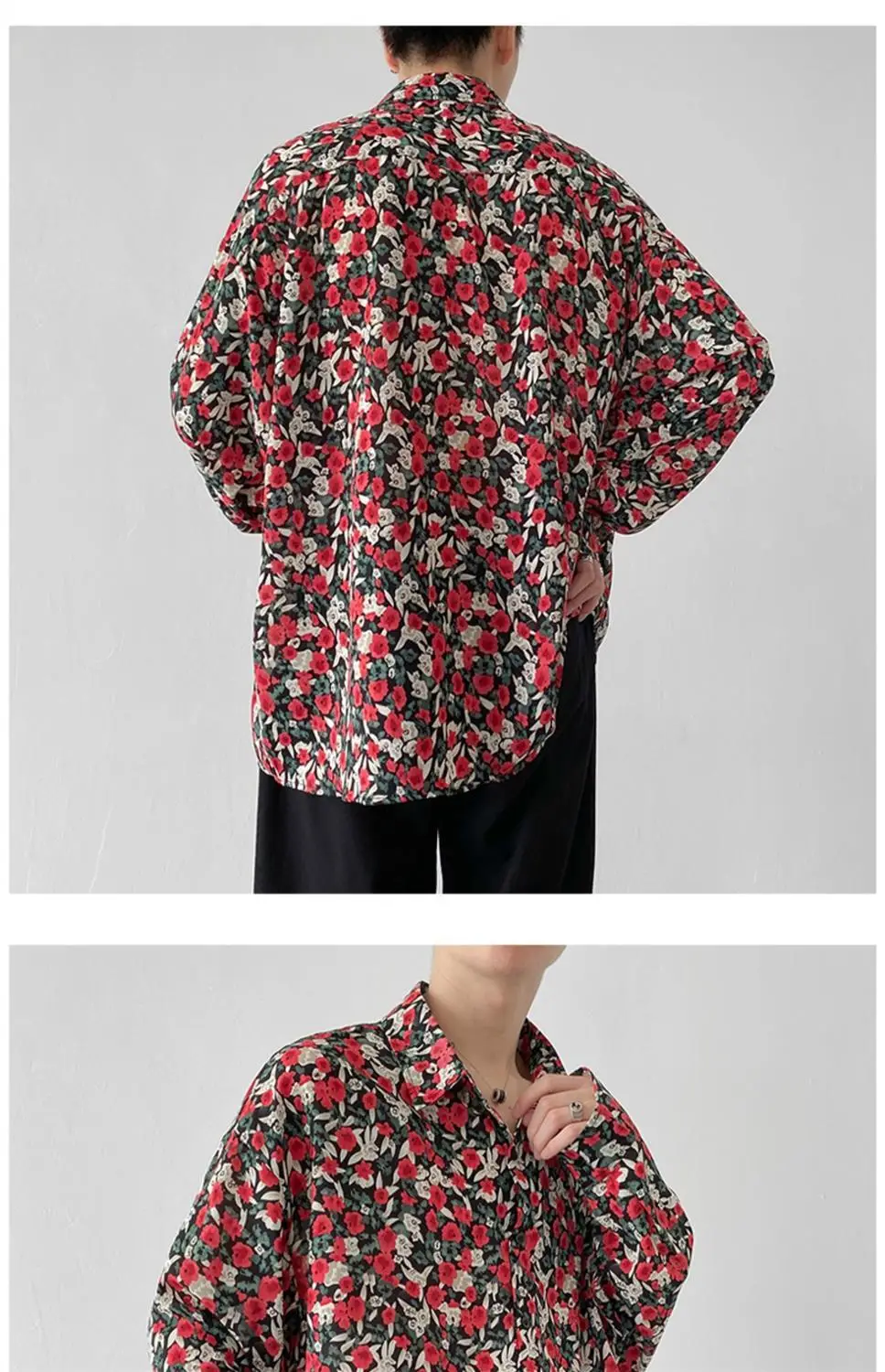 Men's Long Sleeve Floral Shirt Spring Autumn Wear — feature 8