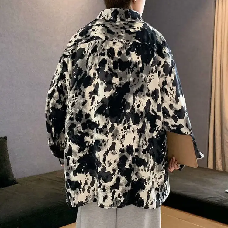 Men's Long Sleeve Ink & White Tie-Dye Shirt