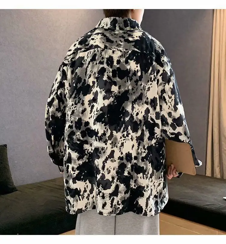 Men's Long Sleeve Ink & White Tie-Dye Shirt — feature 10