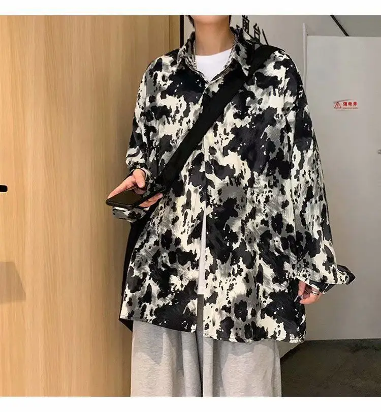 Men's Long Sleeve Ink & White Tie-Dye Shirt — feature 3