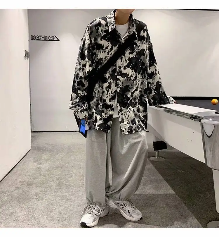 Men's Long Sleeve Ink & White Tie-Dye Shirt — feature 4