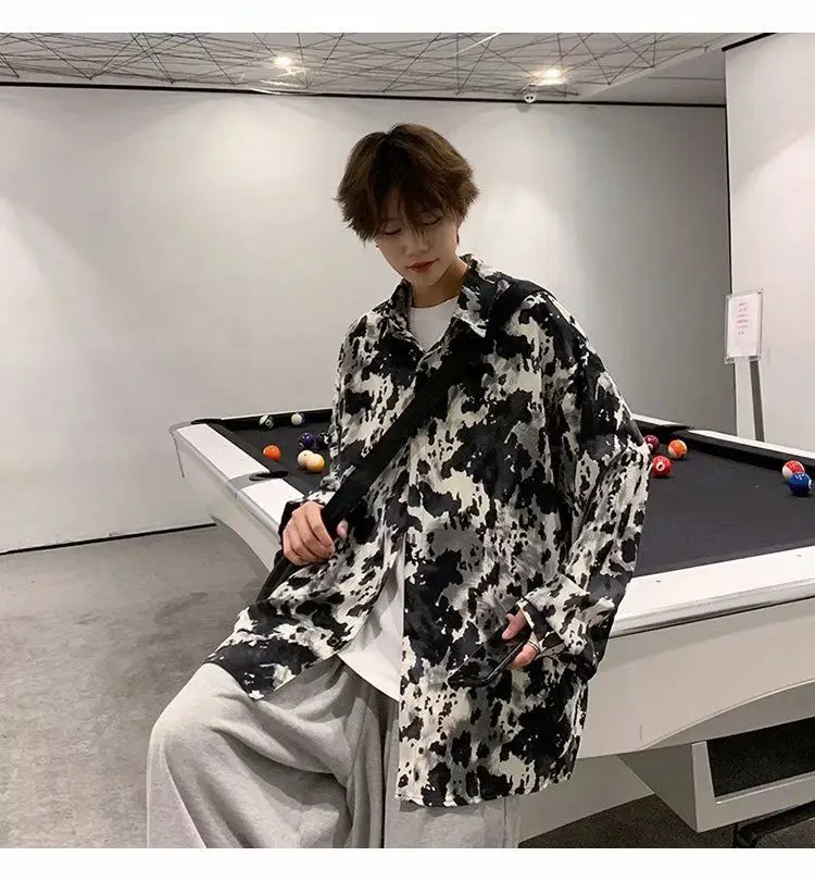 Men's Long Sleeve Ink & White Tie-Dye Shirt — feature 5
