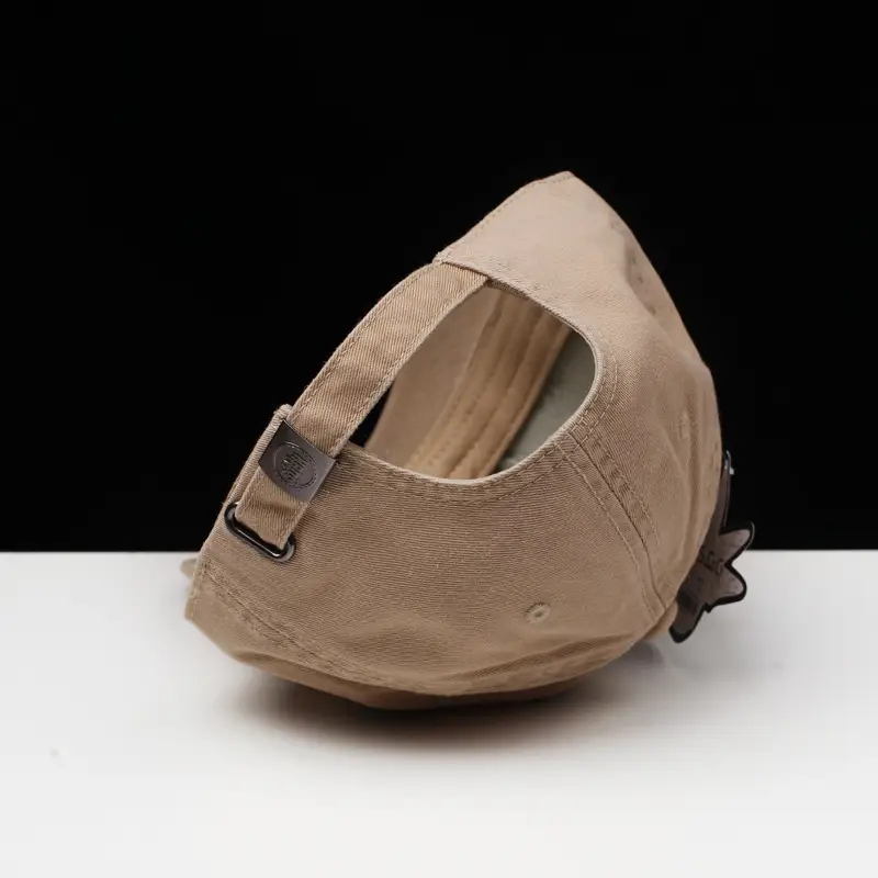 White Cotton Cap with Logo & Leaf Design — feature 9