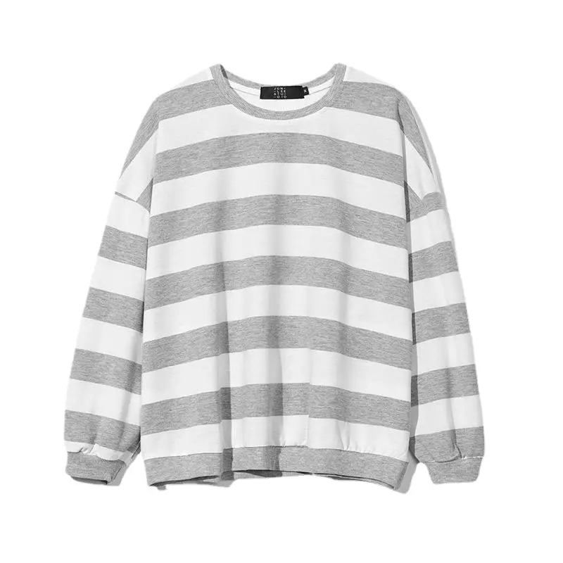 Men Korean Style Striped Sweatshirt All-match Top Ins - Image 9