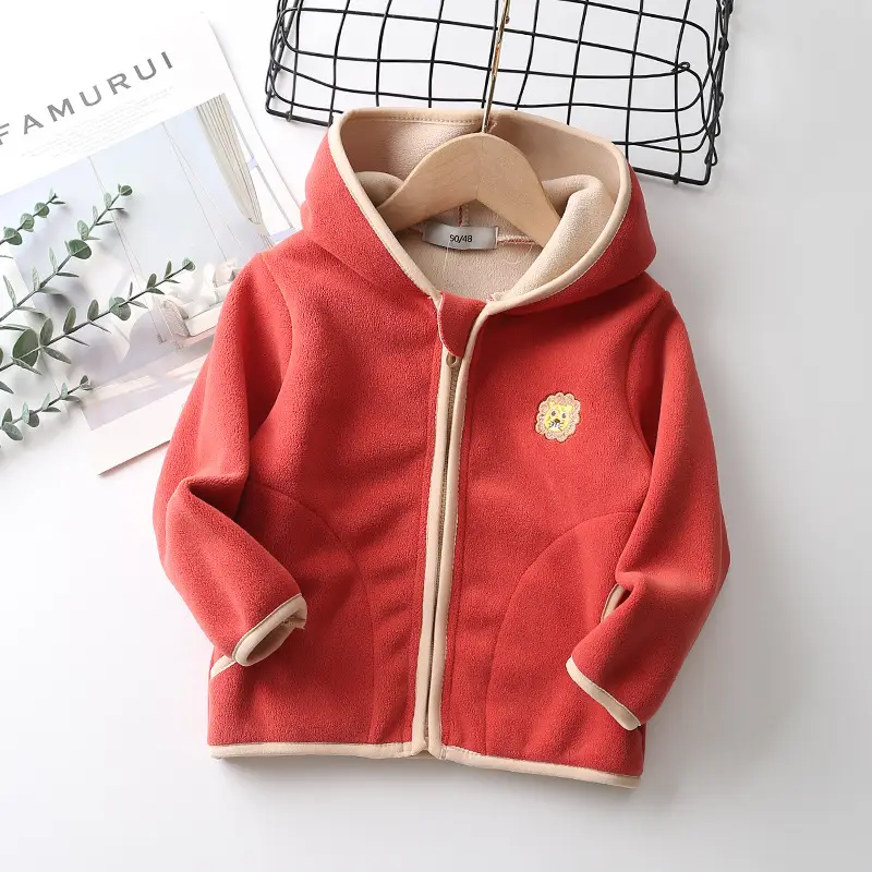 Children's Fleece Zipper Hoodie Multi Color 2024 - Image 2