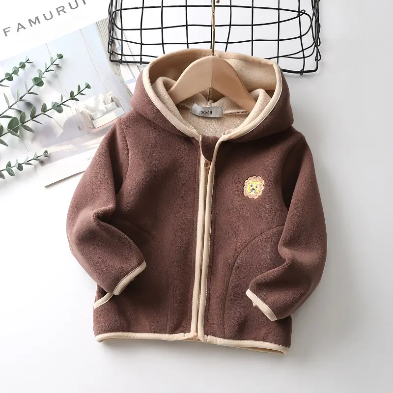 Children's Fleece Zipper Hoodie Multi Color 2024 - Image 4