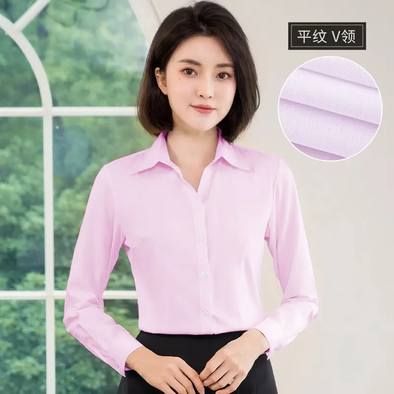 2024 White Long Sleeve Women's Slim Fit Shirt - Image 5