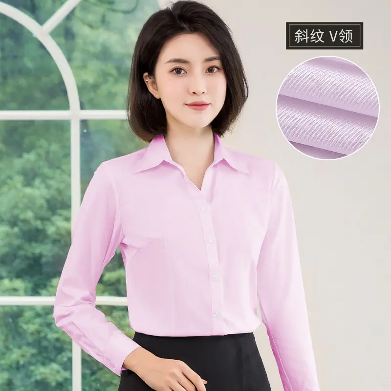 2024 White Long Sleeve Women's Slim Fit Shirt - Image 6