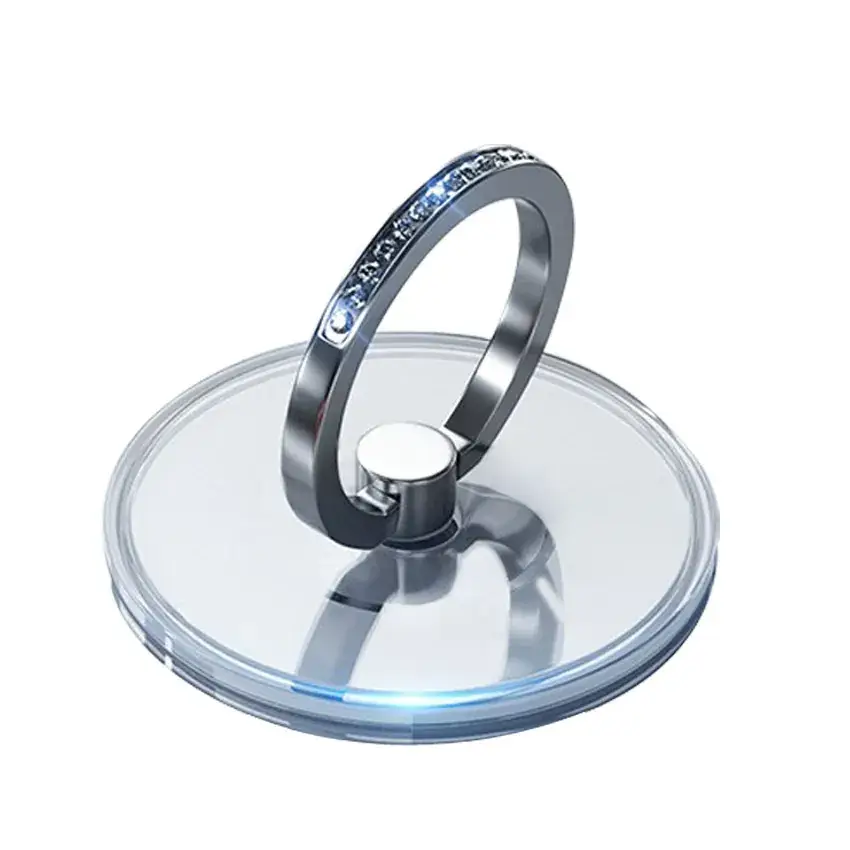 Diamond Studded Transparent Ring Bracket Gold Plated - Image 15