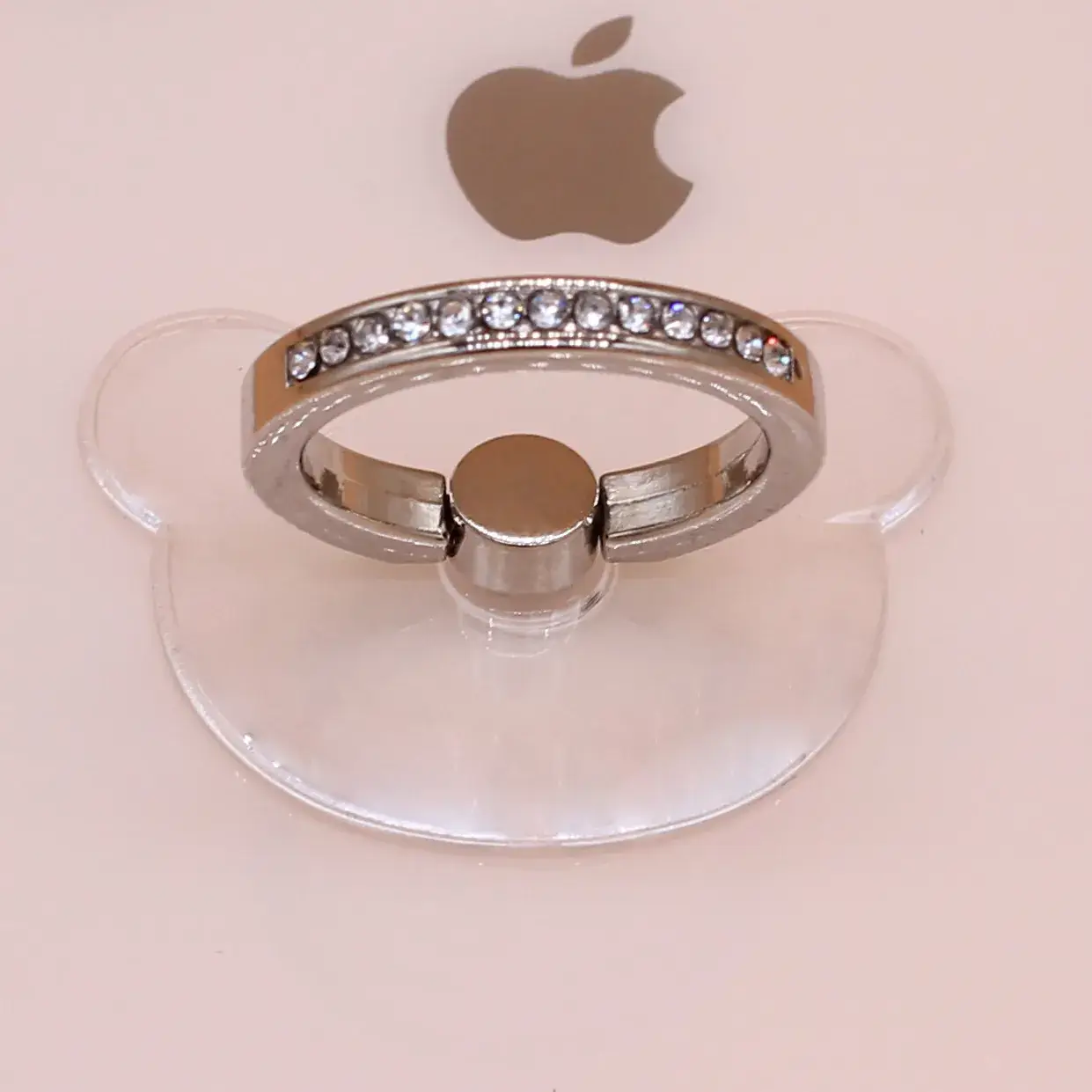 Diamond Studded Transparent Ring Bracket Gold Plated - Image 7