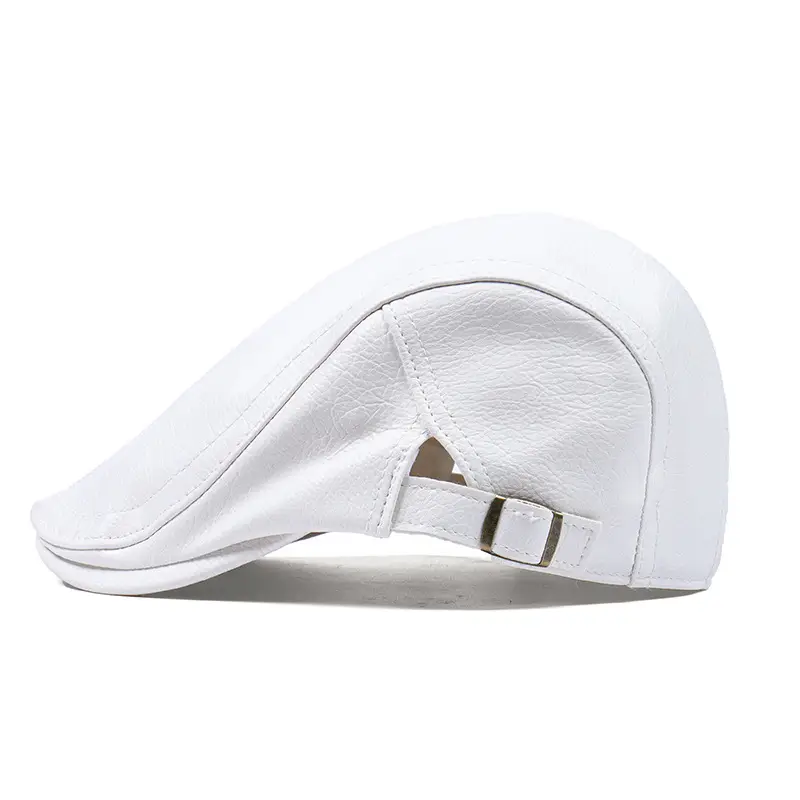 White British PU Leather Beret for Men Winter Cap - Image 5