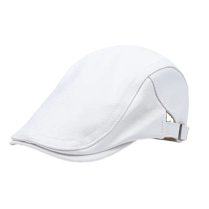 White British PU Leather Beret for Men Winter Cap - Image 8
