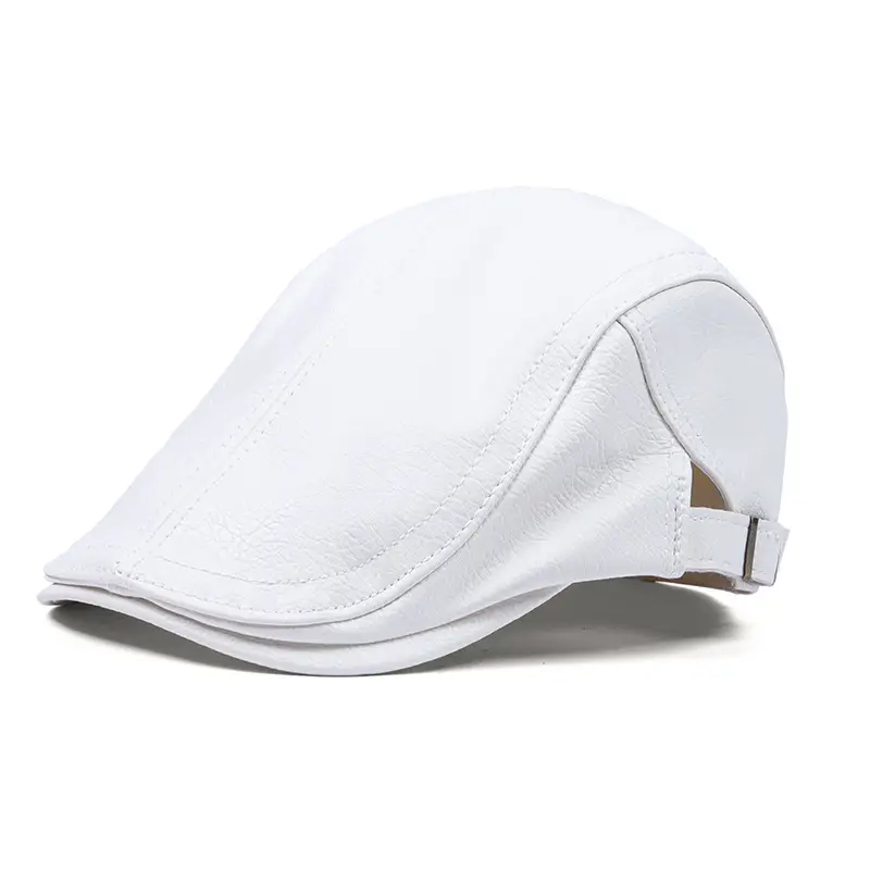 White British PU Leather Beret for Men Winter Cap - Image 3