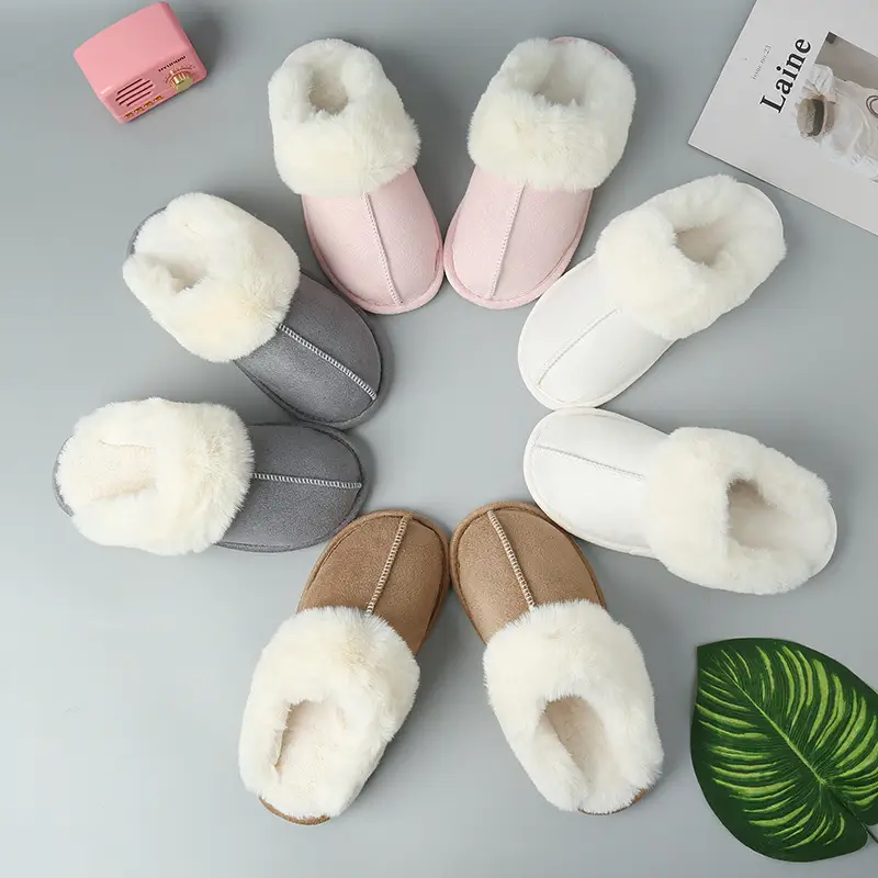 Cross-border e-commerce Amazon Mao Mouth Increase Home Slippers Men's and Women's Indoor and Outdoor Warm Slippers Cotton Slippers in stock