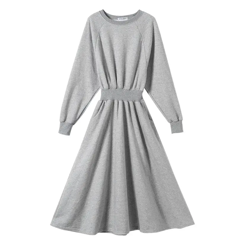 Long Sleeve Black Slimming Dress for Women Winter