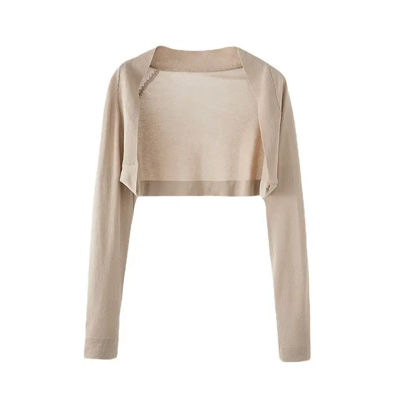 Women Ice Silk Knitted High-Waist Shawl Jacket Summer 2025 - Image 9