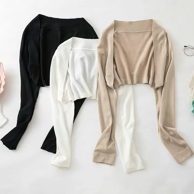 Women Ice Silk Knitted High-Waist Shawl Jacket Summer 2025 — feature 2