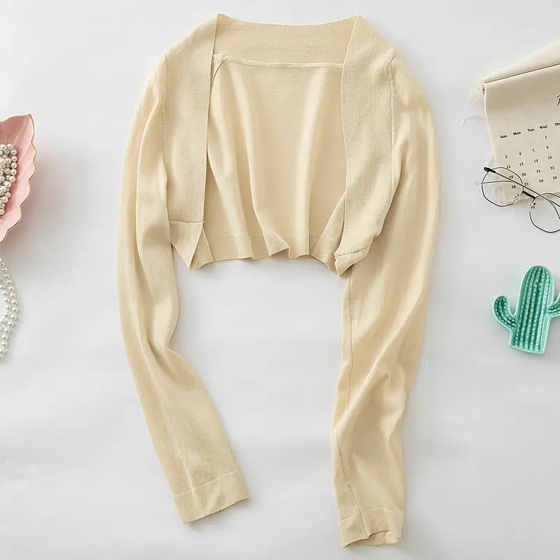 Women Ice Silk Knitted High-Waist Shawl Jacket Summer 2025 — feature 3