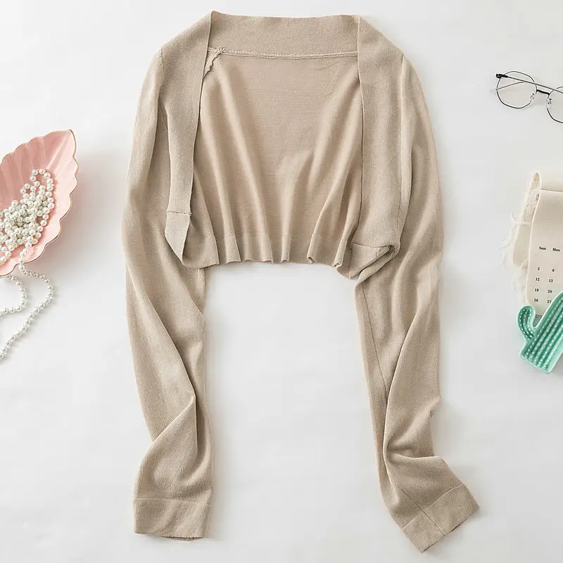 Women Ice Silk Knitted High-Waist Shawl Jacket Summer 2025 — feature 4