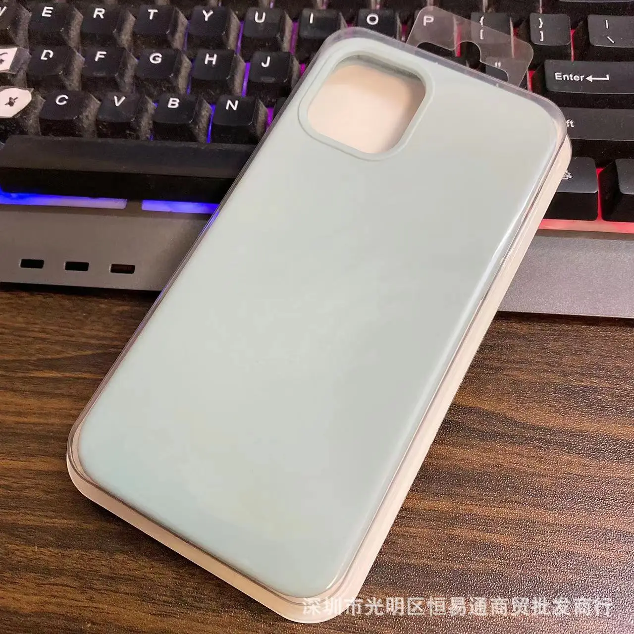 Liquid Silicone iPhone 12 Case Velvet Blue Anti-Fall - Image 12