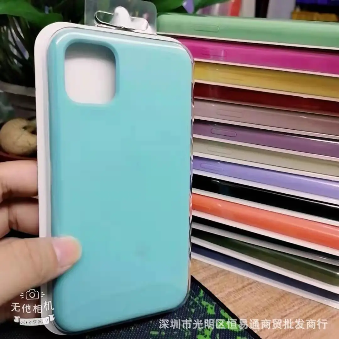 Liquid Silicone iPhone 12 Case Velvet Blue Anti-Fall - Image 15