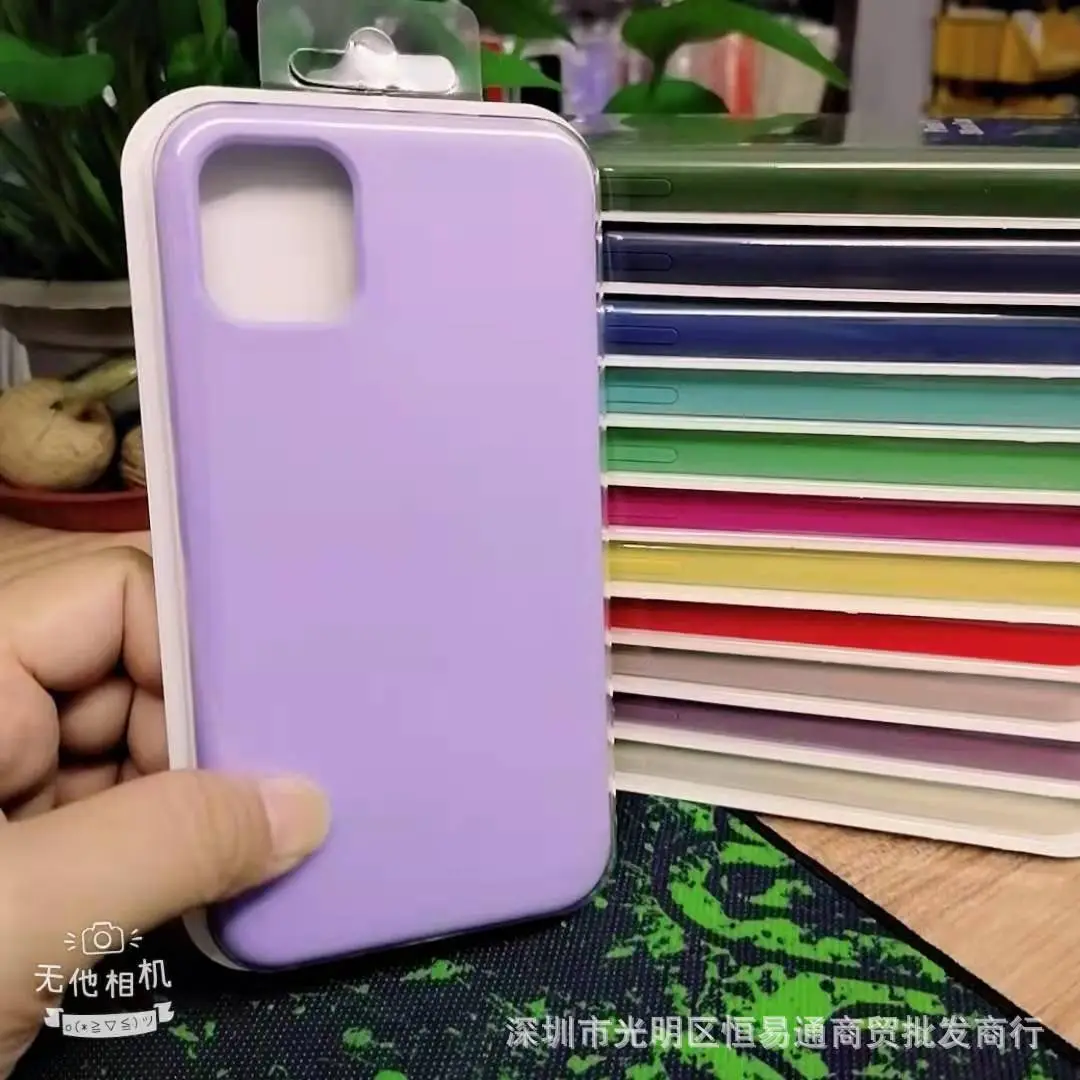 Liquid Silicone iPhone 12 Case Velvet Blue Anti-Fall - Image 24