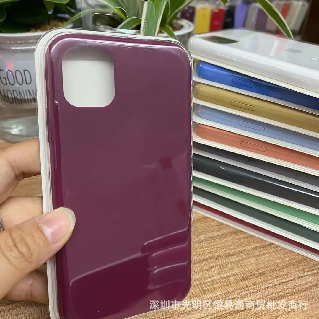 Liquid Silicone iPhone 12 Case Velvet Blue Anti-Fall - Image 40