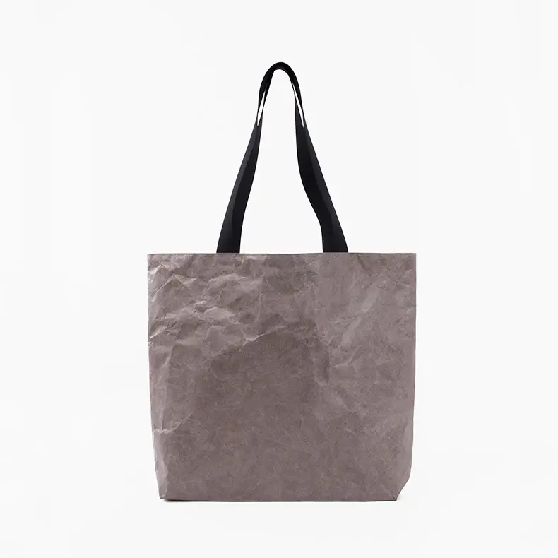 Double DuPont Paper Tote Bag White Brown Waterproof Tear Resistant - Image 4