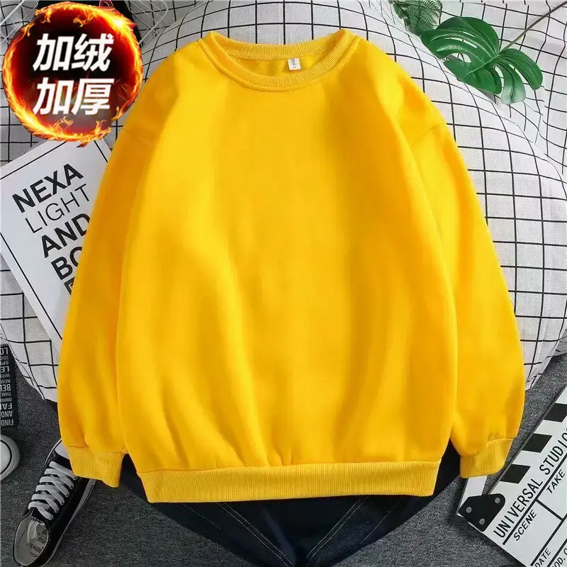 Blue Crewneck Sweatshirt Long Sleeve Loose Fleece 2020