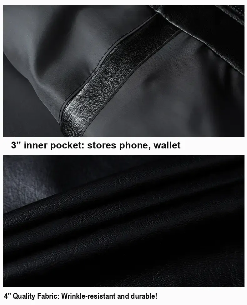 Close-ups showing the jacket's interior pocket and textured shell material.