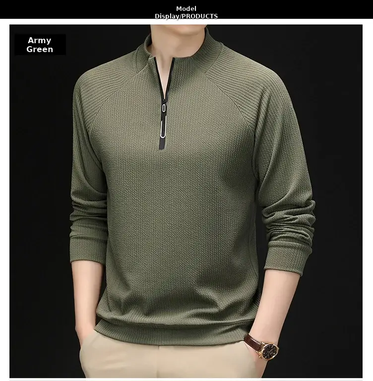 2025 Men Long Sleeve Korean Style T-Shirt Brown — feature 10