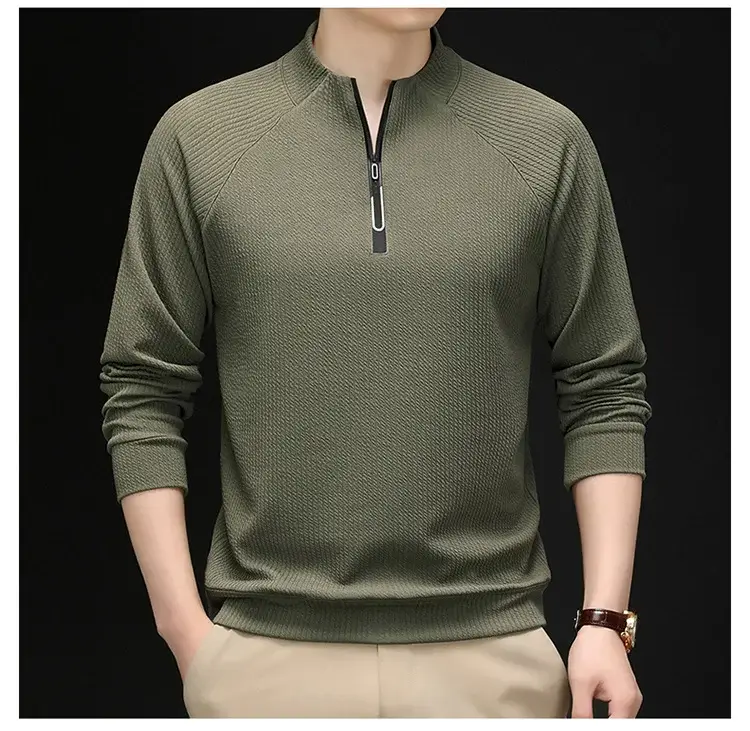 2025 Men Long Sleeve Korean Style T-Shirt Brown — feature 11