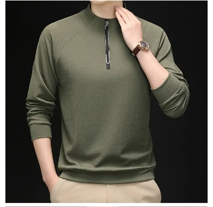 2025 Men Long Sleeve Korean Style T-Shirt Brown — feature 12