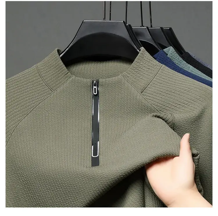 2025 Men Long Sleeve Korean Style T-Shirt Brown — feature 15