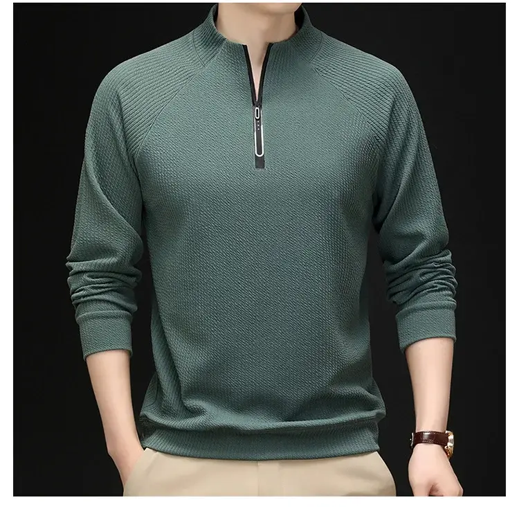 2025 Men Long Sleeve Korean Style T-Shirt Brown — feature 16