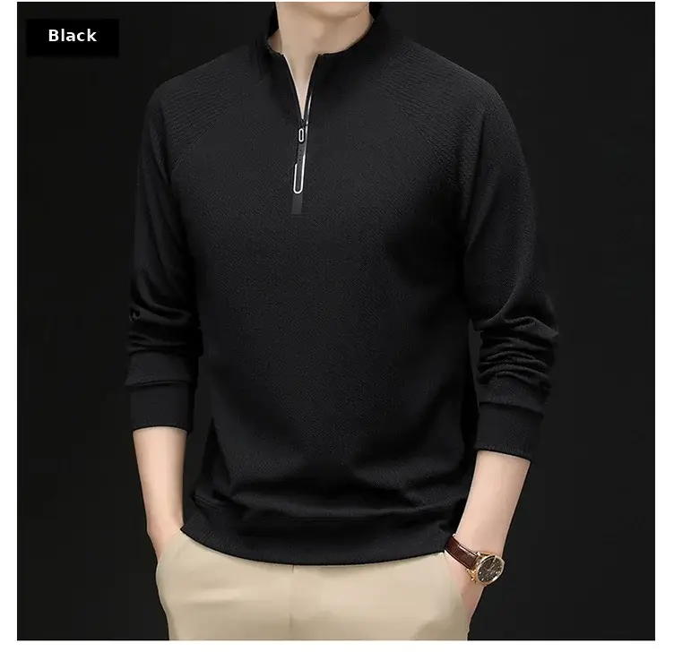 2025 Men Long Sleeve Korean Style T-Shirt Brown — feature 17