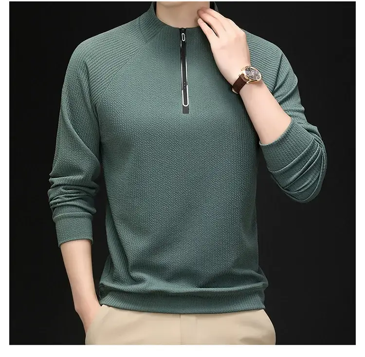 2025 Men Long Sleeve Korean Style T-Shirt Brown — feature 18