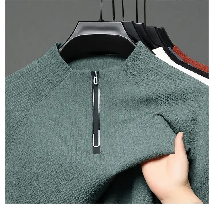 2025 Men Long Sleeve Korean Style T-Shirt Brown — feature 19