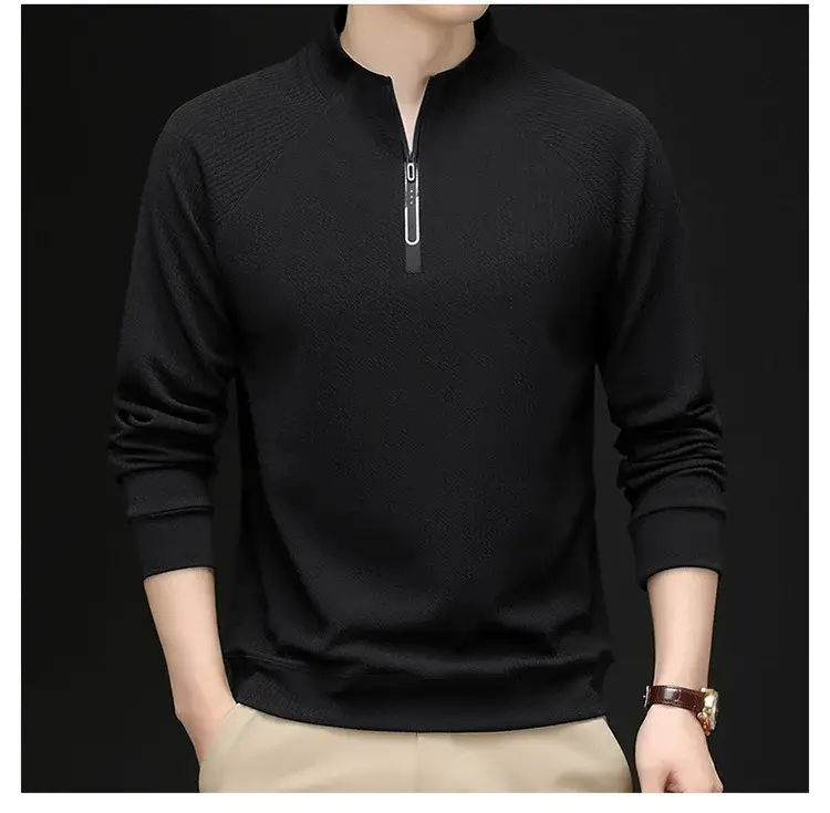 2025 Men Long Sleeve Korean Style T-Shirt Brown — feature 20